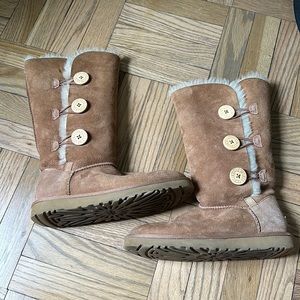 Ugg button up boots brown